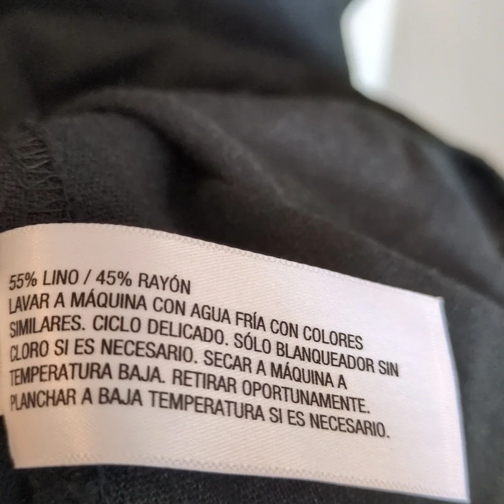 NEW Womens 4X Linen Blend Black Tie Front Summer Top Ava & Viv Short Sleeve 🌞 - Picture 9 of 10